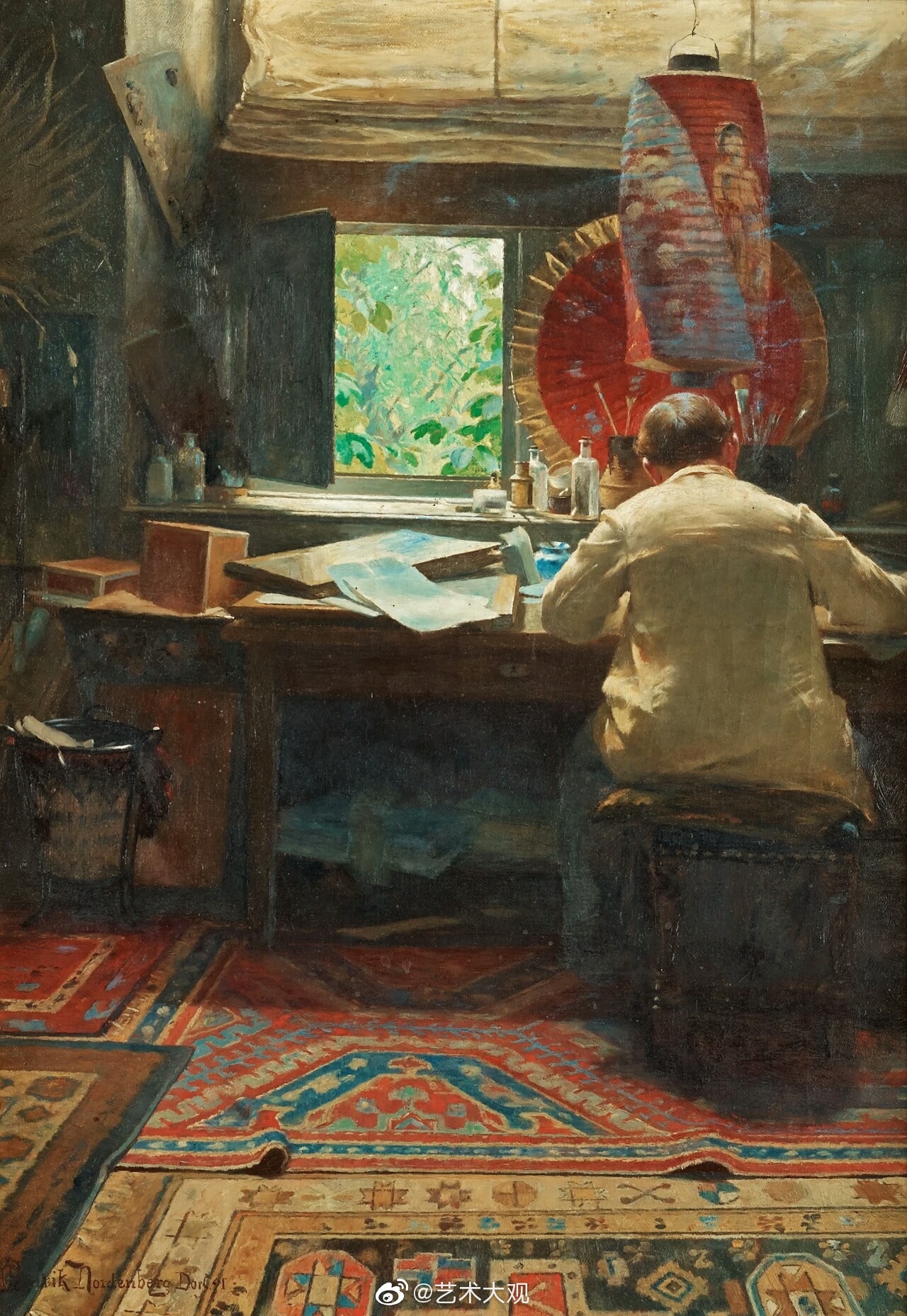 亨里克·诺登贝格油画作品欣赏-2诺登伯格的绘画偏好于描绘室内场景