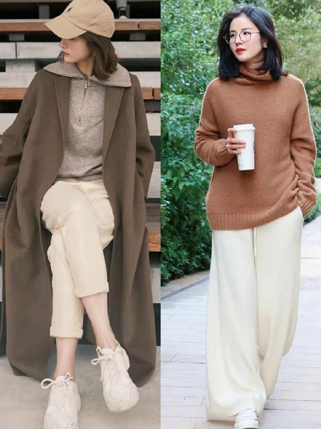 色彩搭配上比较讲究,对配色功底有所要求,其实不然,咖色毛衣在配色上