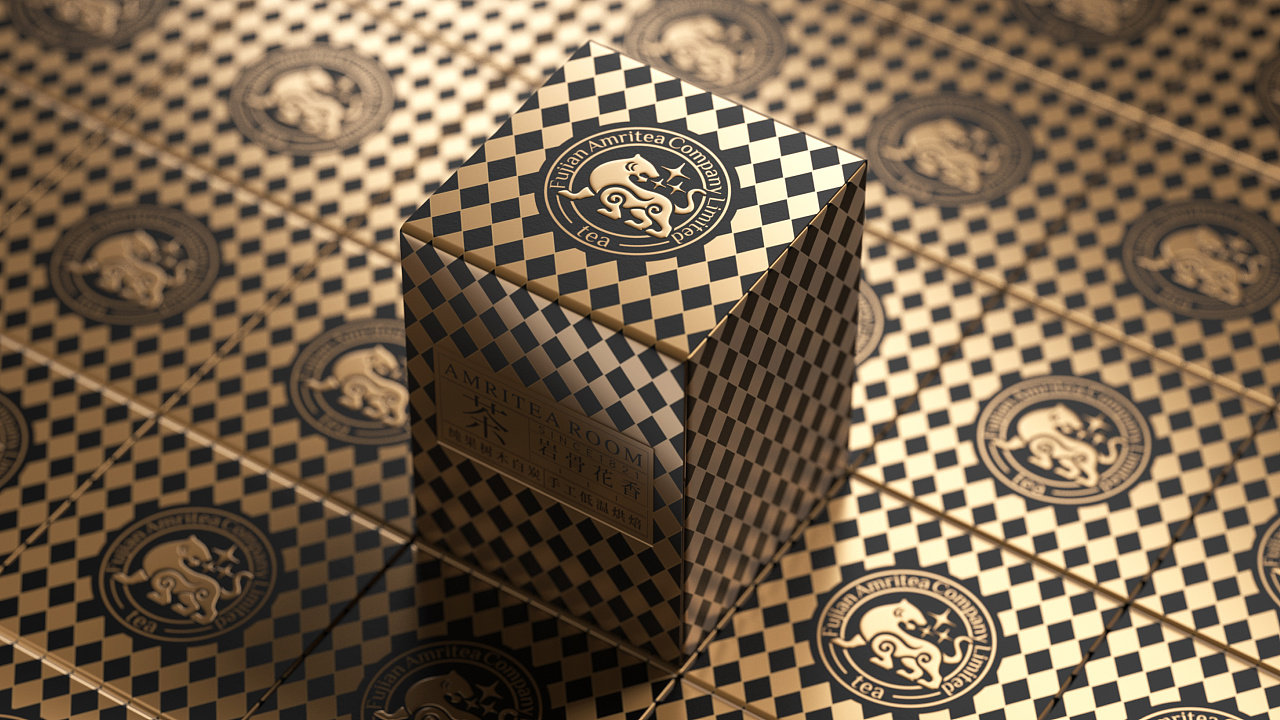 咸池茶礼品牌茶叶包装设计,黑金搭配既高级又优雅