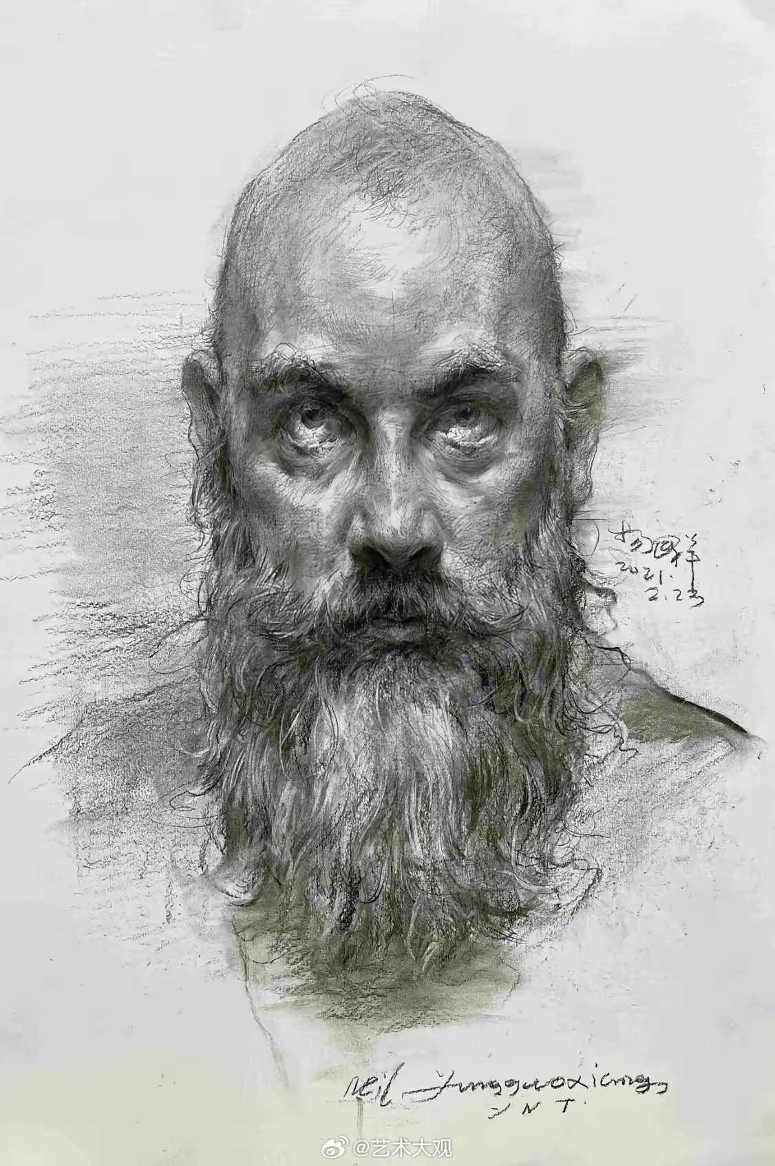 央美客座教授杨国祥素描头像欣赏