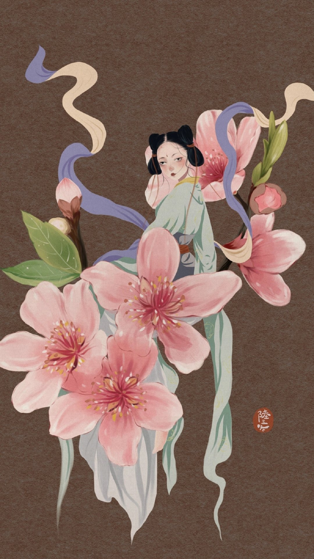 国风人物插画 把植物拟人化2022-02-18 01:02:00一组摹拟老旧明信片