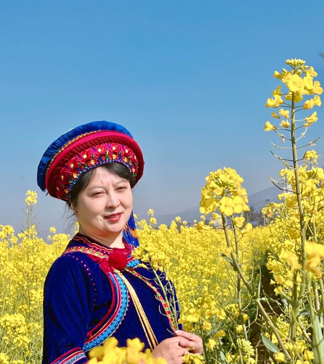 大理凤羽油菜花开了白族金花姐姐更加漂亮了