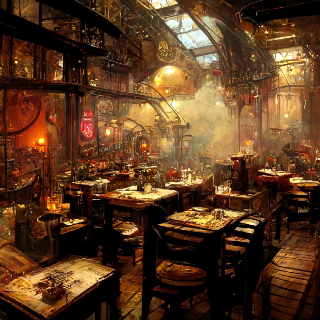 ai绘图蒸汽朋克餐厅fromkoo02502124