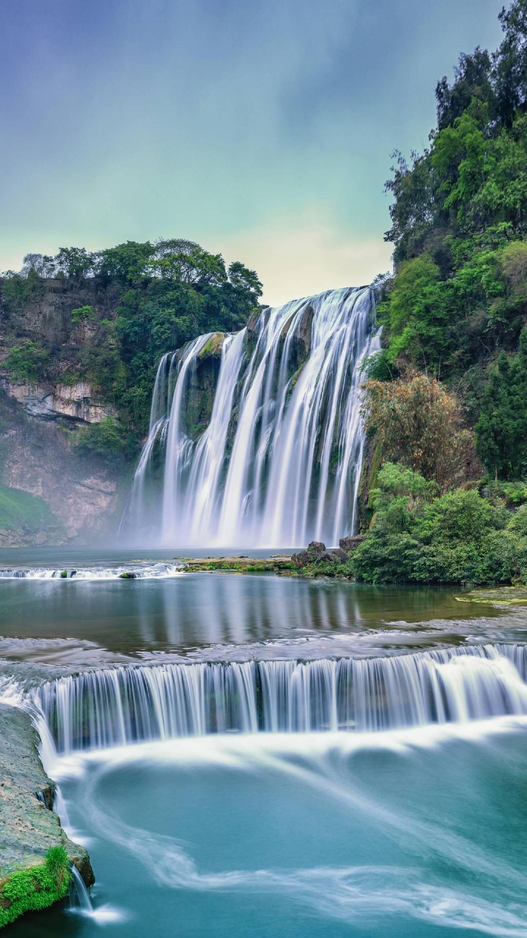 壁纸 风景 旅游 瀑布 山水 桌面 1080_1920 竖版 竖屏 手机