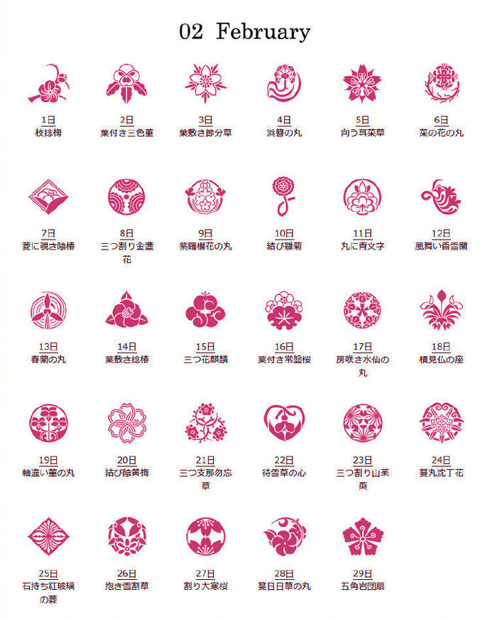 日本每日誕生花之丸 日本每日誕生花之丸