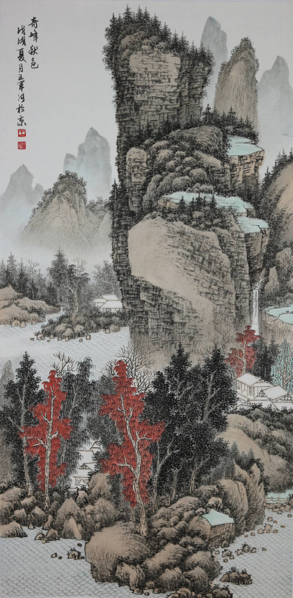 当代工笔山水画师王军河作品欣赏