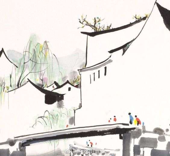 来自画家吴冠中的诗意建筑水墨__财经头条