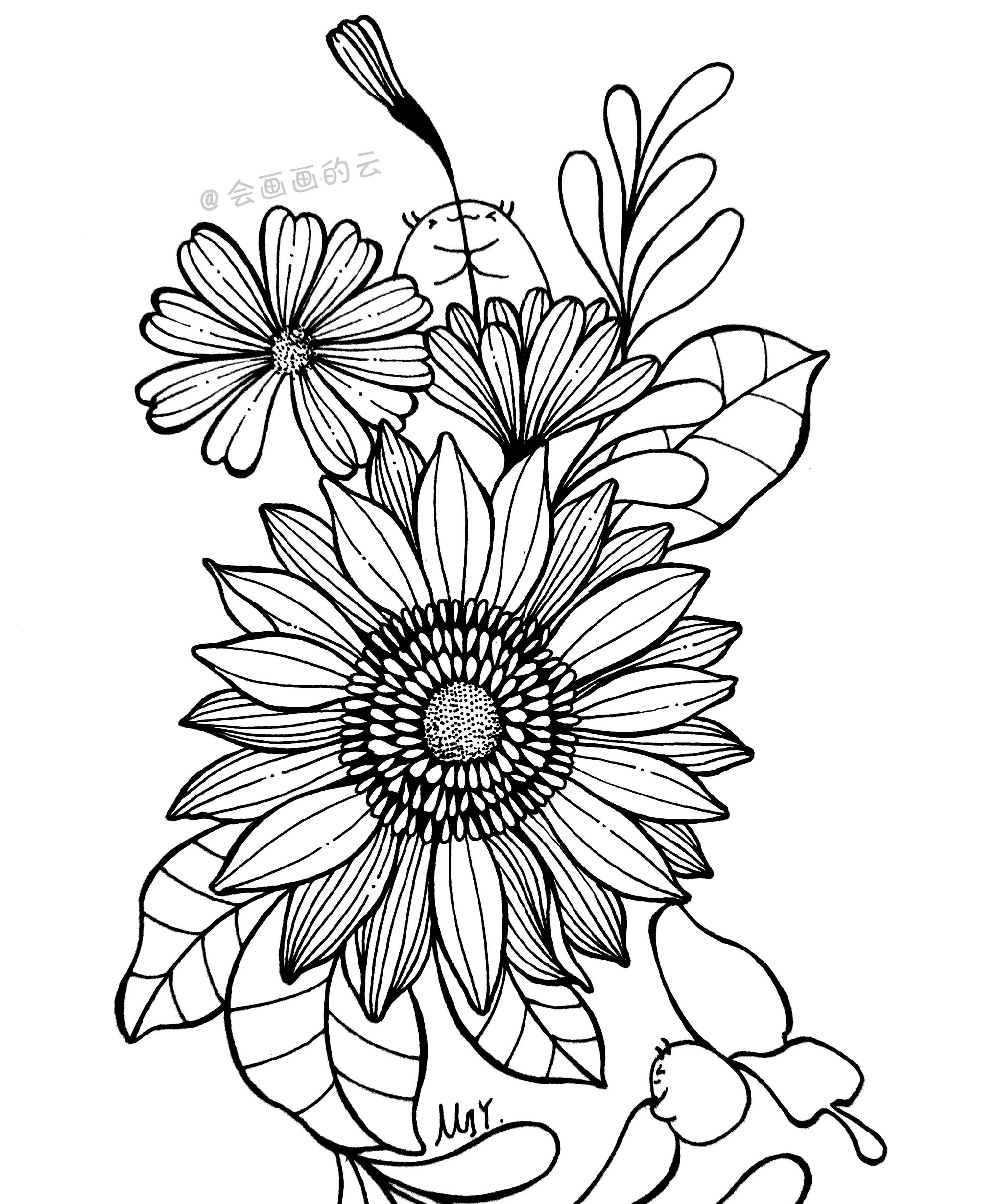 最常见的工具画出好看的花朵零基础也可以画的简笔画喜欢吗