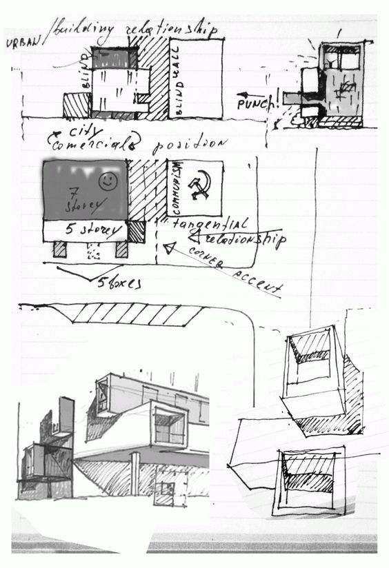 手绘建筑分析图参考