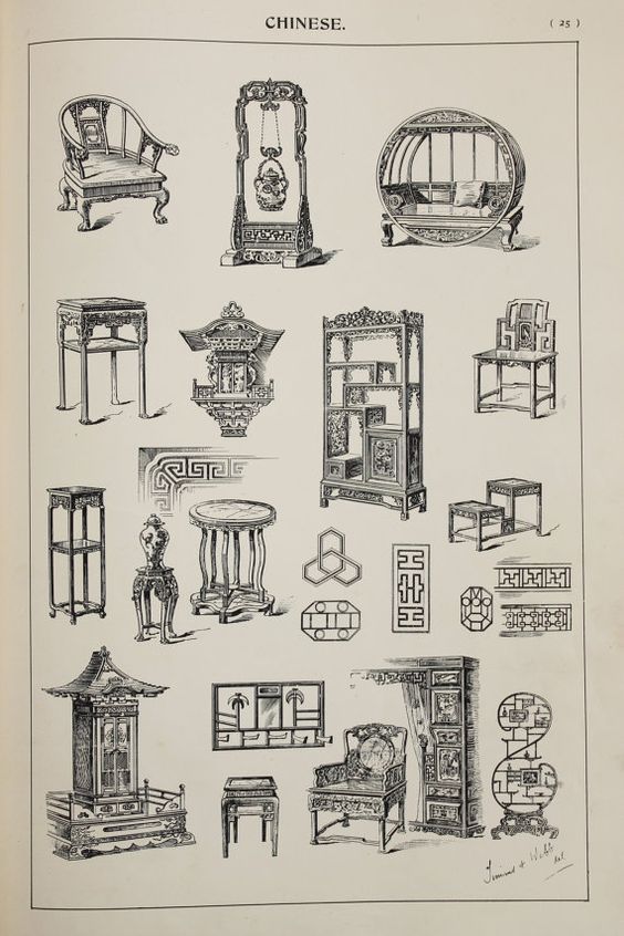 传统家具手绘一组