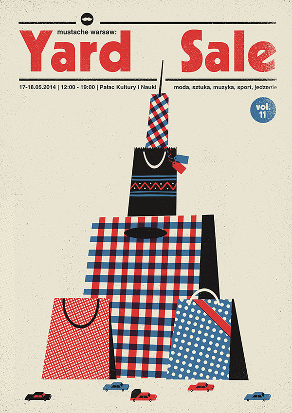 一组扁平风格趣味插画海报设计值得参考的配色和版式