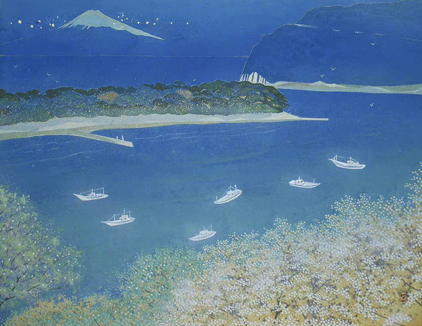 来自画家-上野高笔下治愈的蓝色调风景绘画作品欣赏!