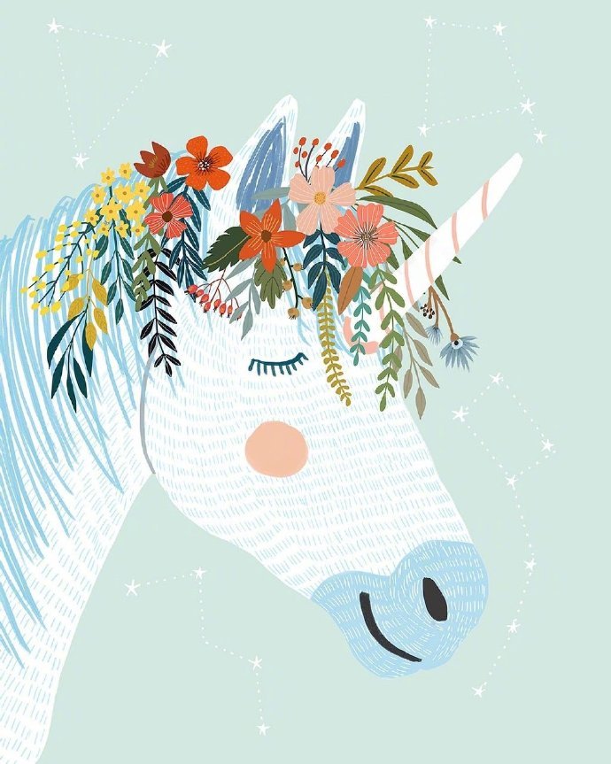 动物与花朵结合的绘画 : mia charro