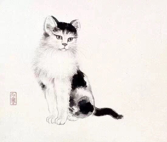 国画中的猫元代唐珙觅得狸儿太有情 乌蝉一点抱唇生 国画中的猫元代唐珙觅得狸儿太有情 乌蝉一点抱唇生