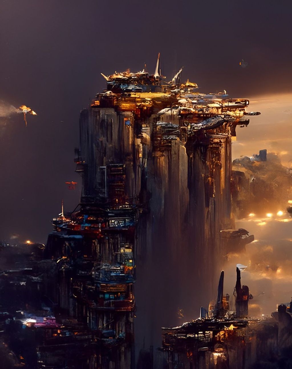 科幻感十足的场景合起来还是蒙娜丽莎的轮廓tdrawaiart