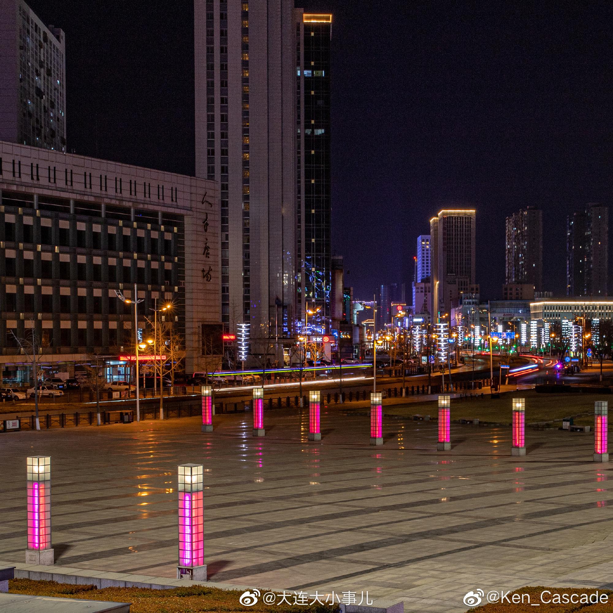 大连开发区夜景金马路开发区文化广场@Ken_Cascade 拍摄