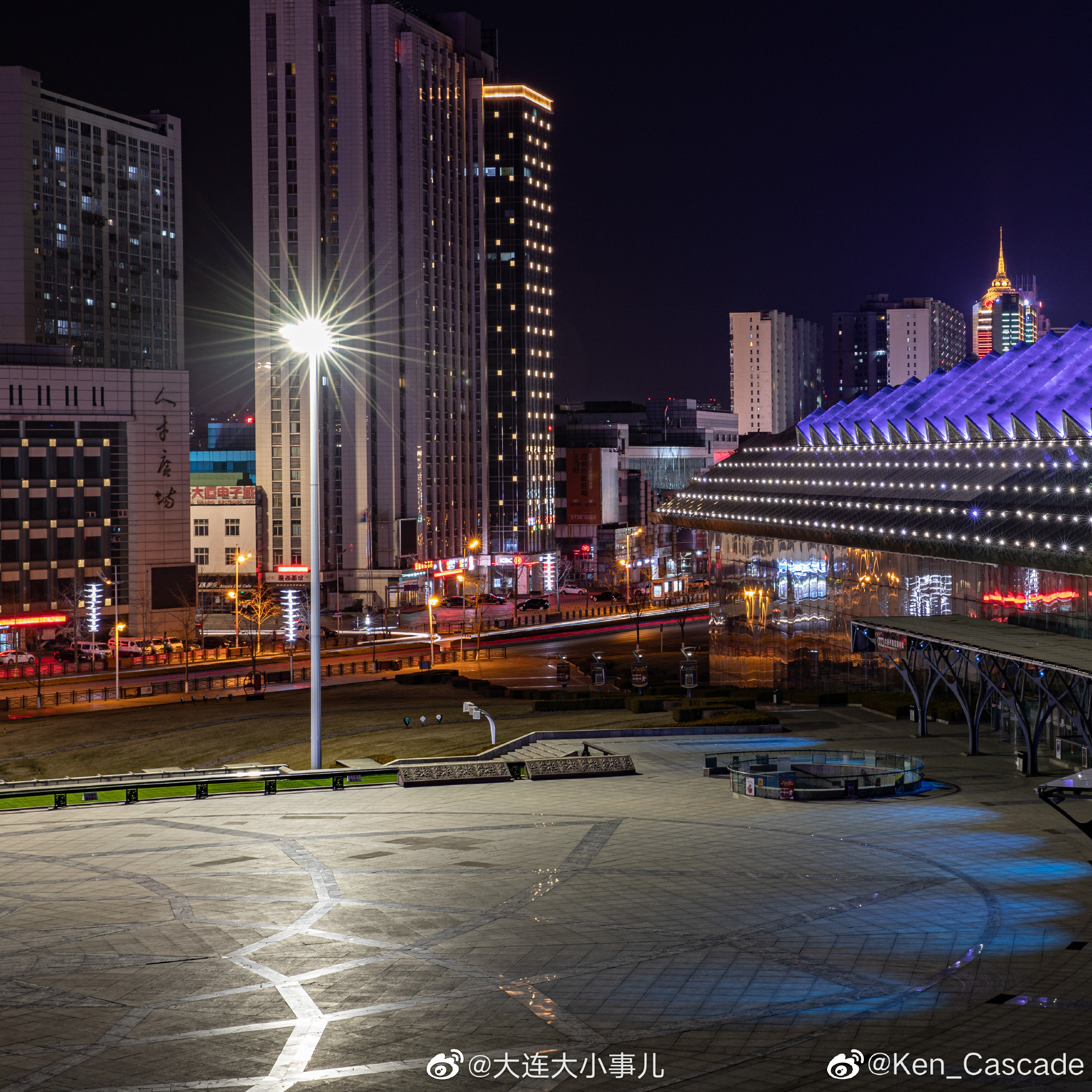 大连开发区夜景金马路开发区文化广场@Ken_Cascade 拍摄