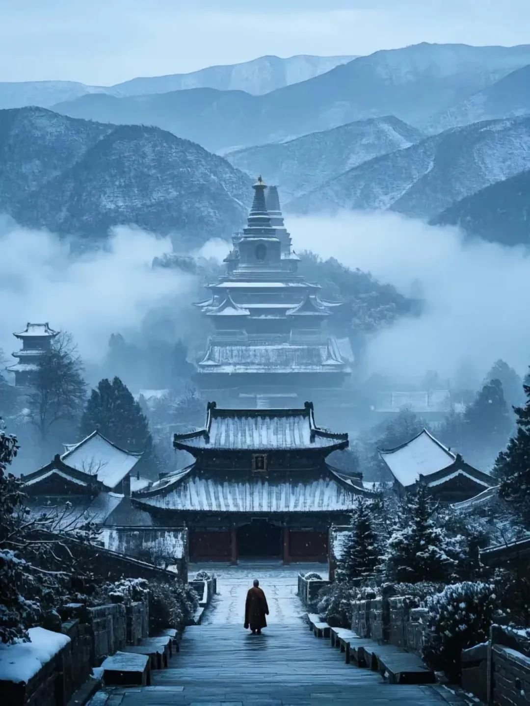 五台山朦胧风景