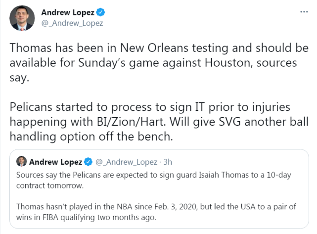 小托马斯10天合同加盟鹈鹕!签约原因+首秀时间曝光,23点还在练休闲区蓝鸢梦想 - Www.slyday.coM 小托马斯10天合同加盟鹈鹕!签约原因+首秀时间曝光,23点还在练休闲区蓝鸢梦想 - Www.slyday.coM