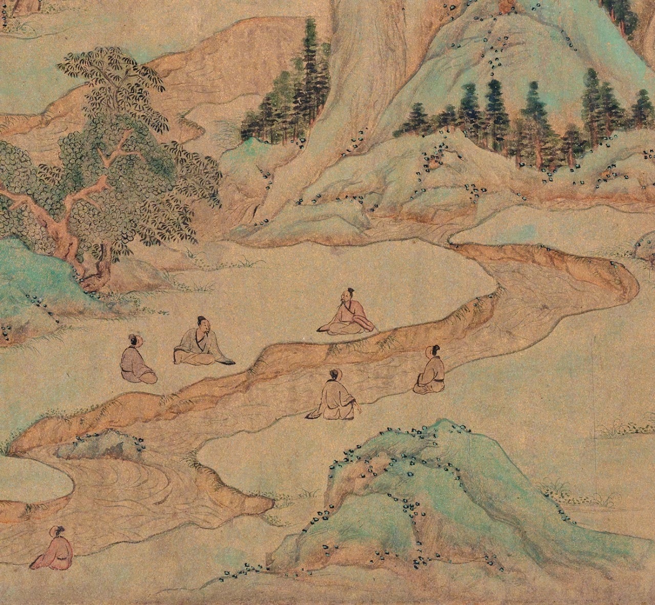 明 文徵明《兰亭修禊图》 "修禊",是古代的一种风俗