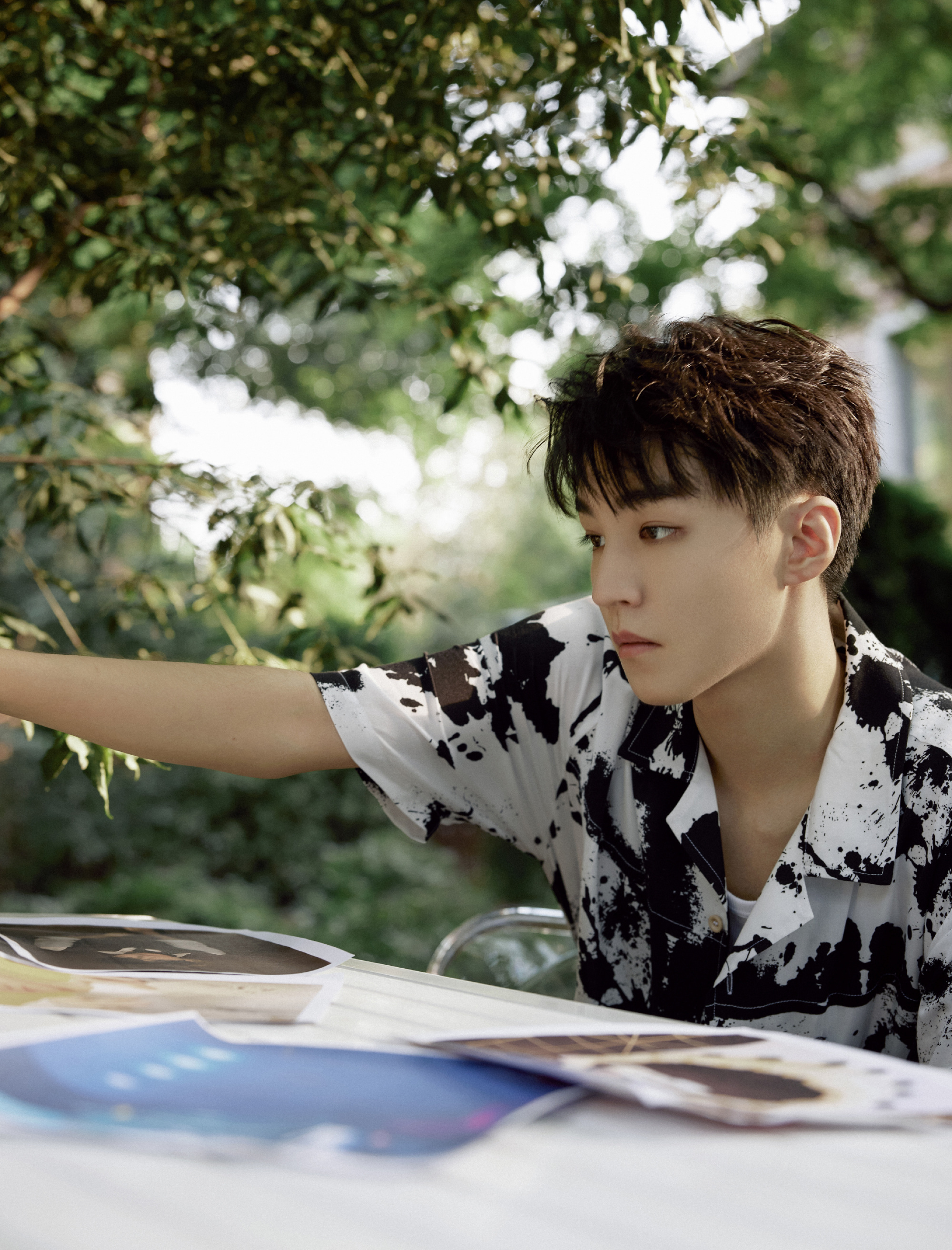 王俊凯林间绿意大片生机盎然小凯少年感满满