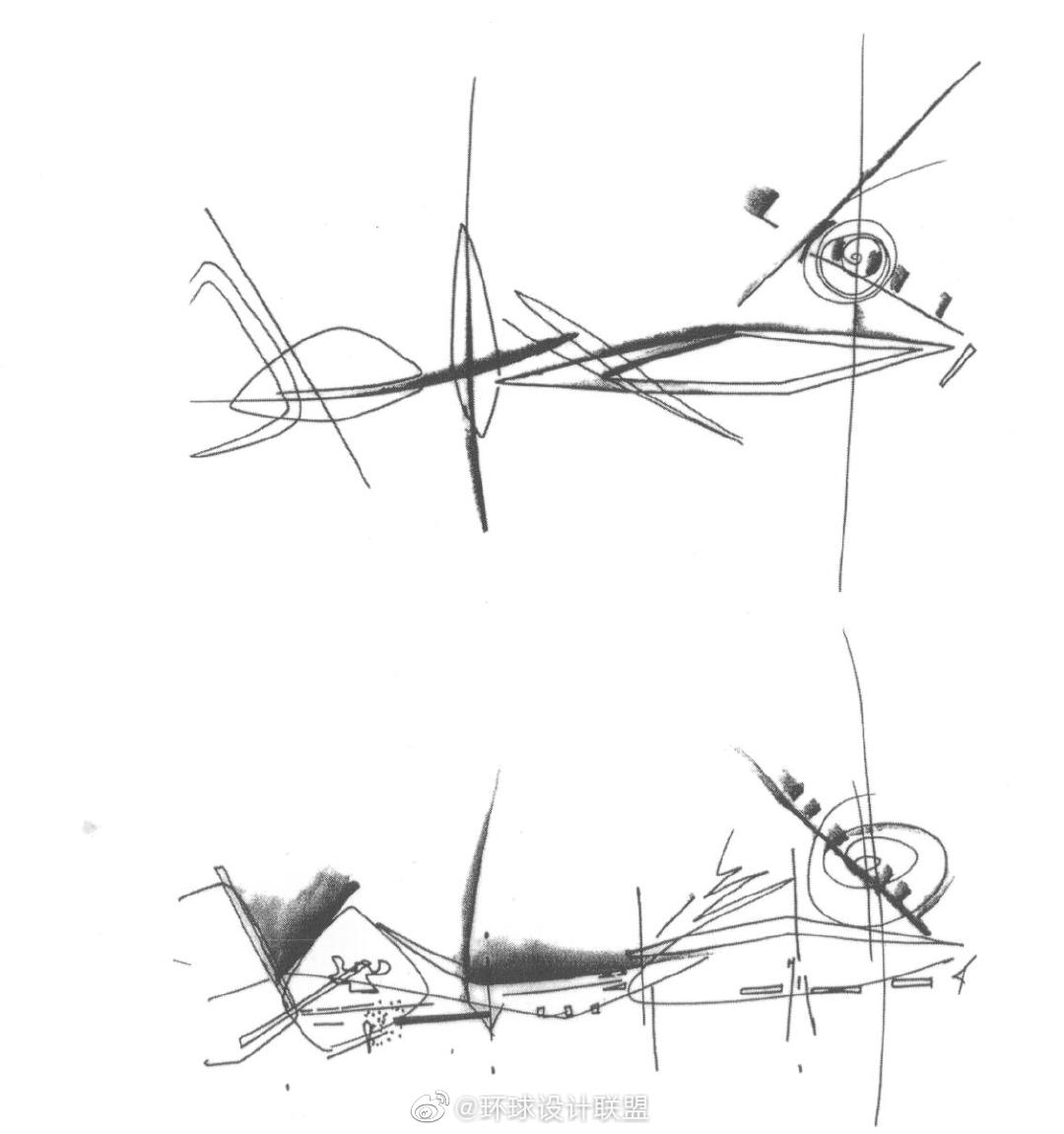 扎哈·哈迪德建筑手绘草图__财经头条