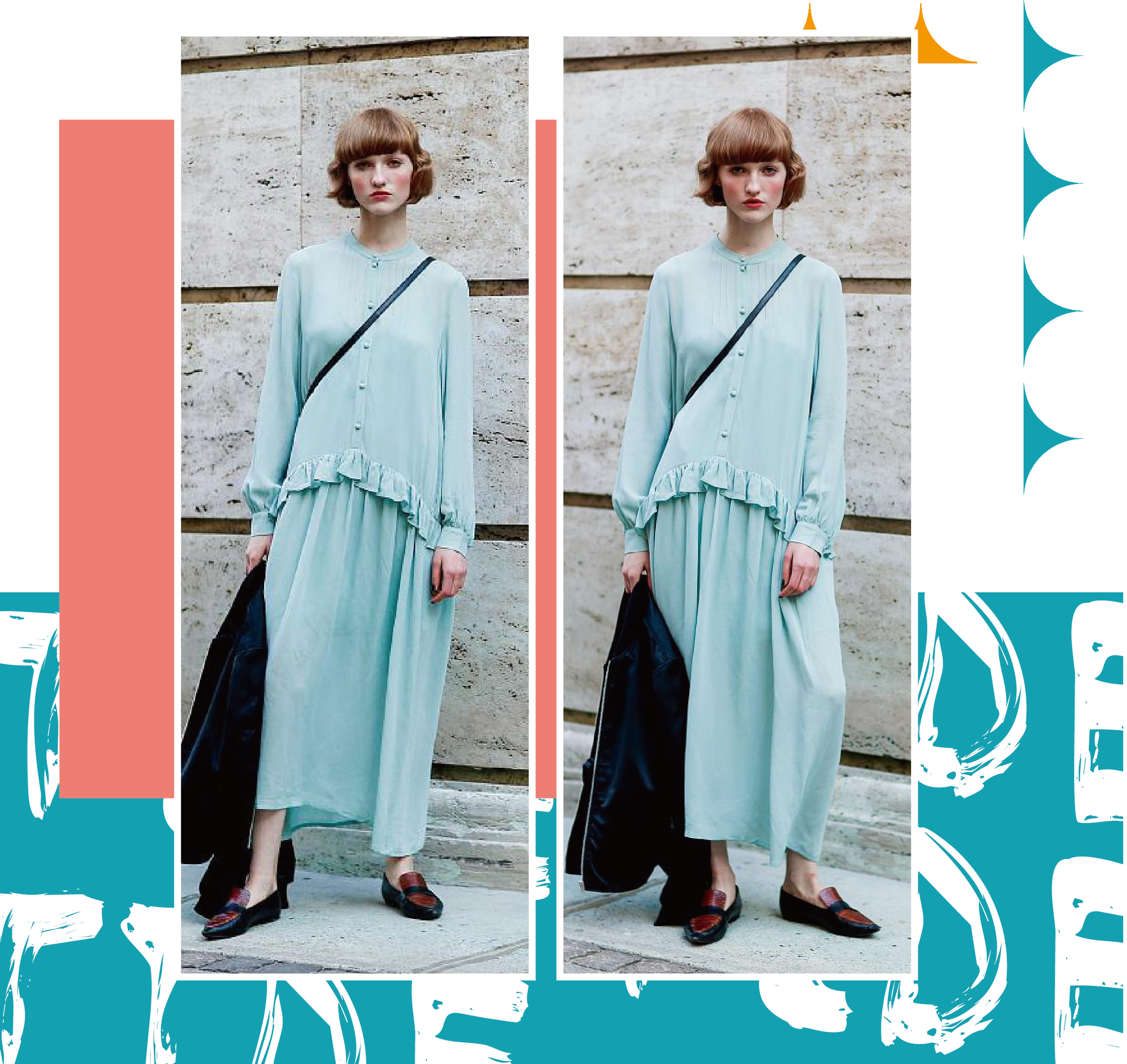 穿起来又显得温柔舒缓,搭配马卡龙色的休闲长裤,整个人温馨而又甜美