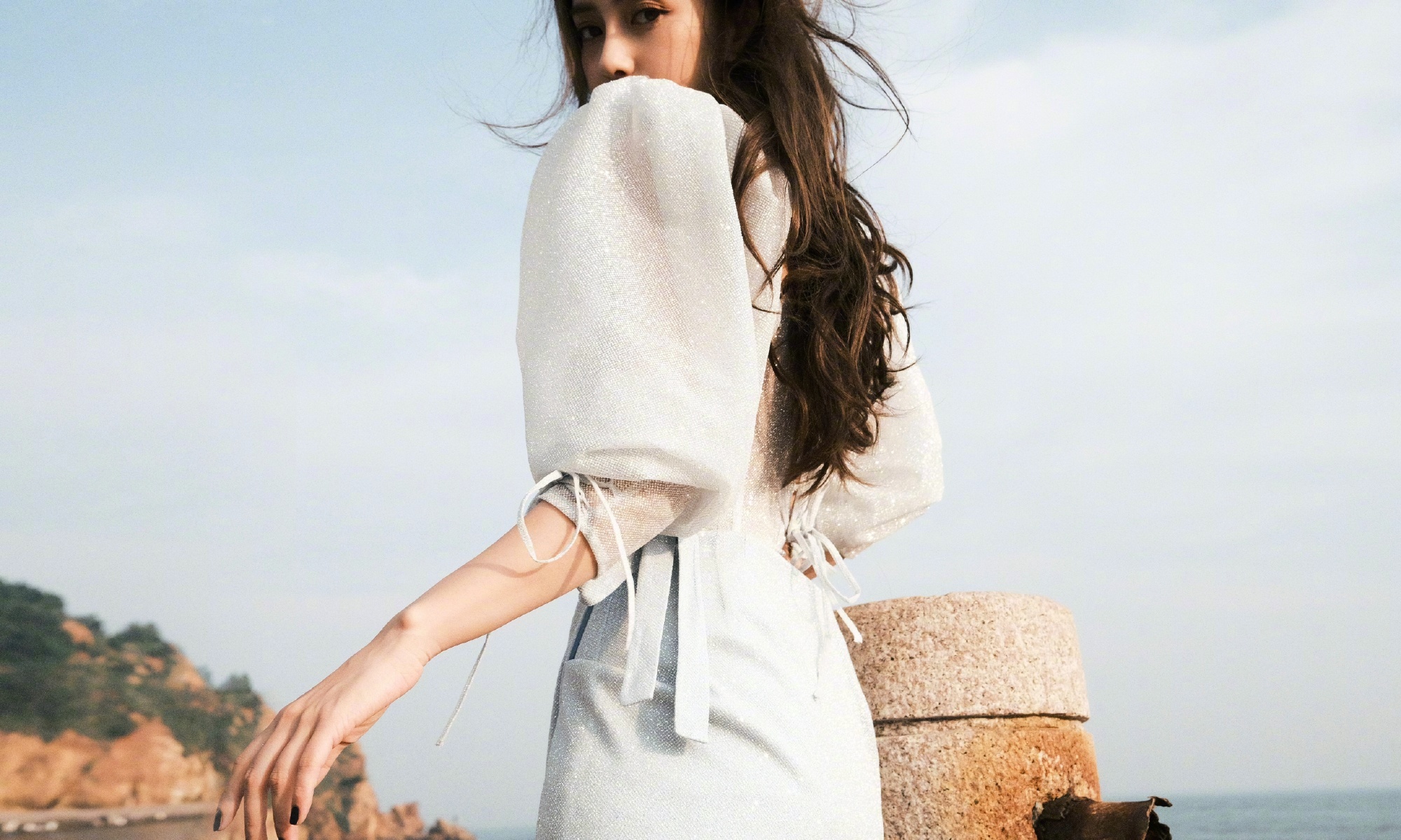 angelababy 海边写真