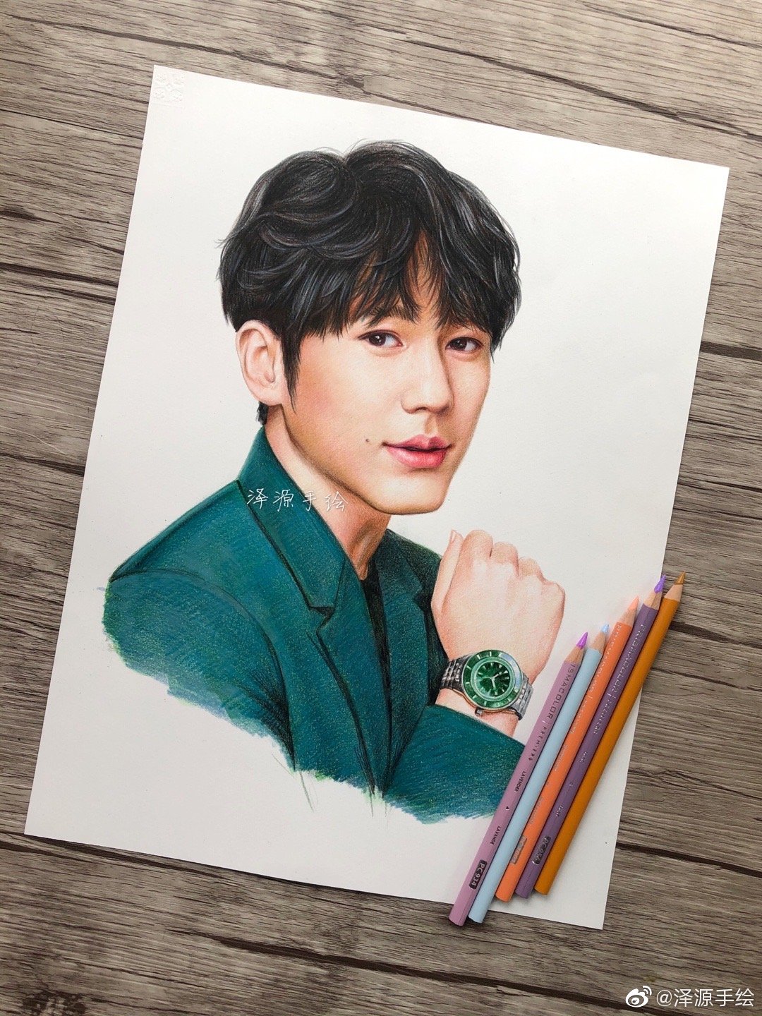 前面有一群帅哥,去撩一下 @泽源手绘