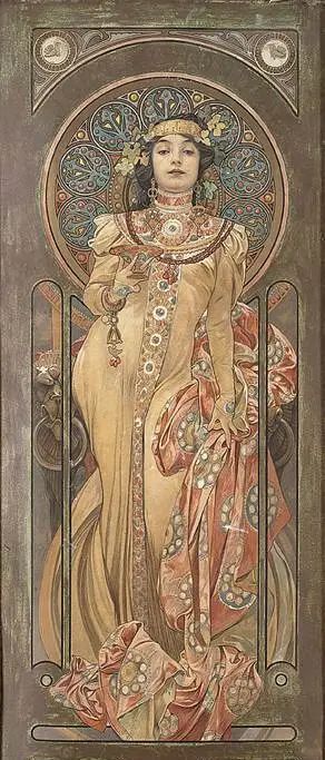 插画捷克艺术家阿尔丰斯穆夏古典插画作品欣赏