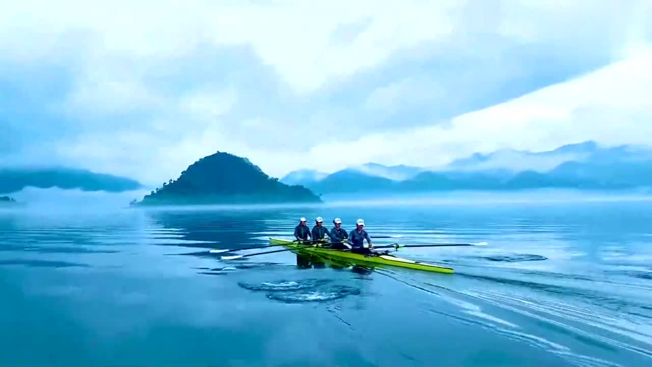 赛艇队千岛湖训练似划向仙境