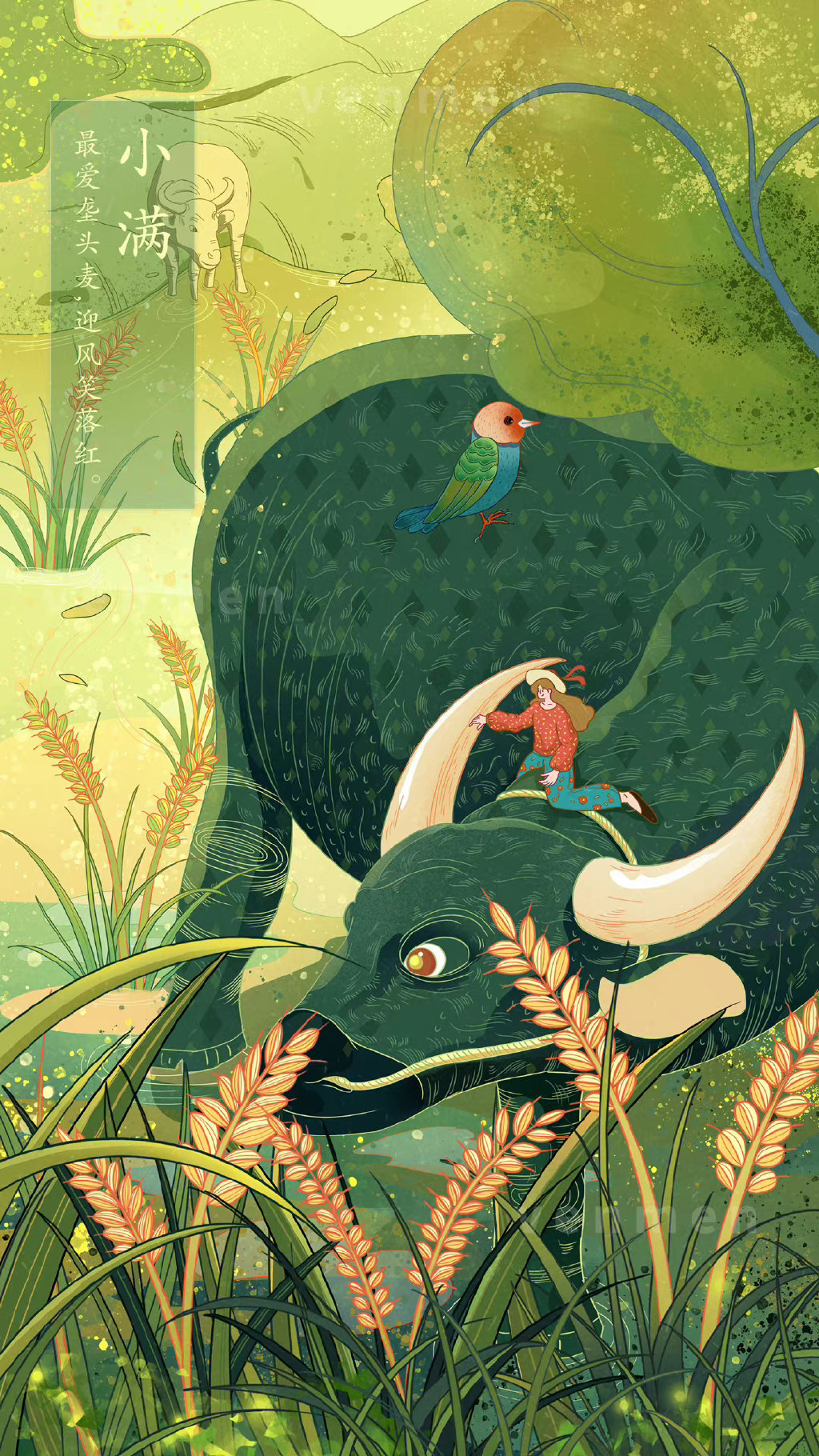 动物与自然节气插画海报插画师venmen