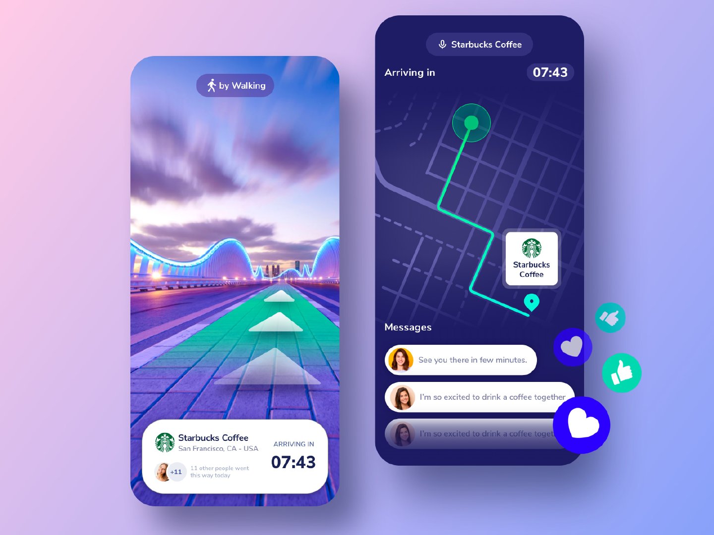 一组地图定位导航页面设计