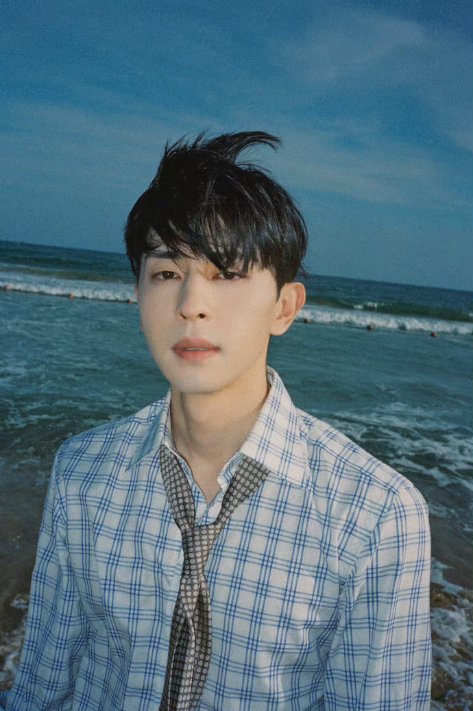 邓伦海边胶片风写真氛围感十足电影般的质感