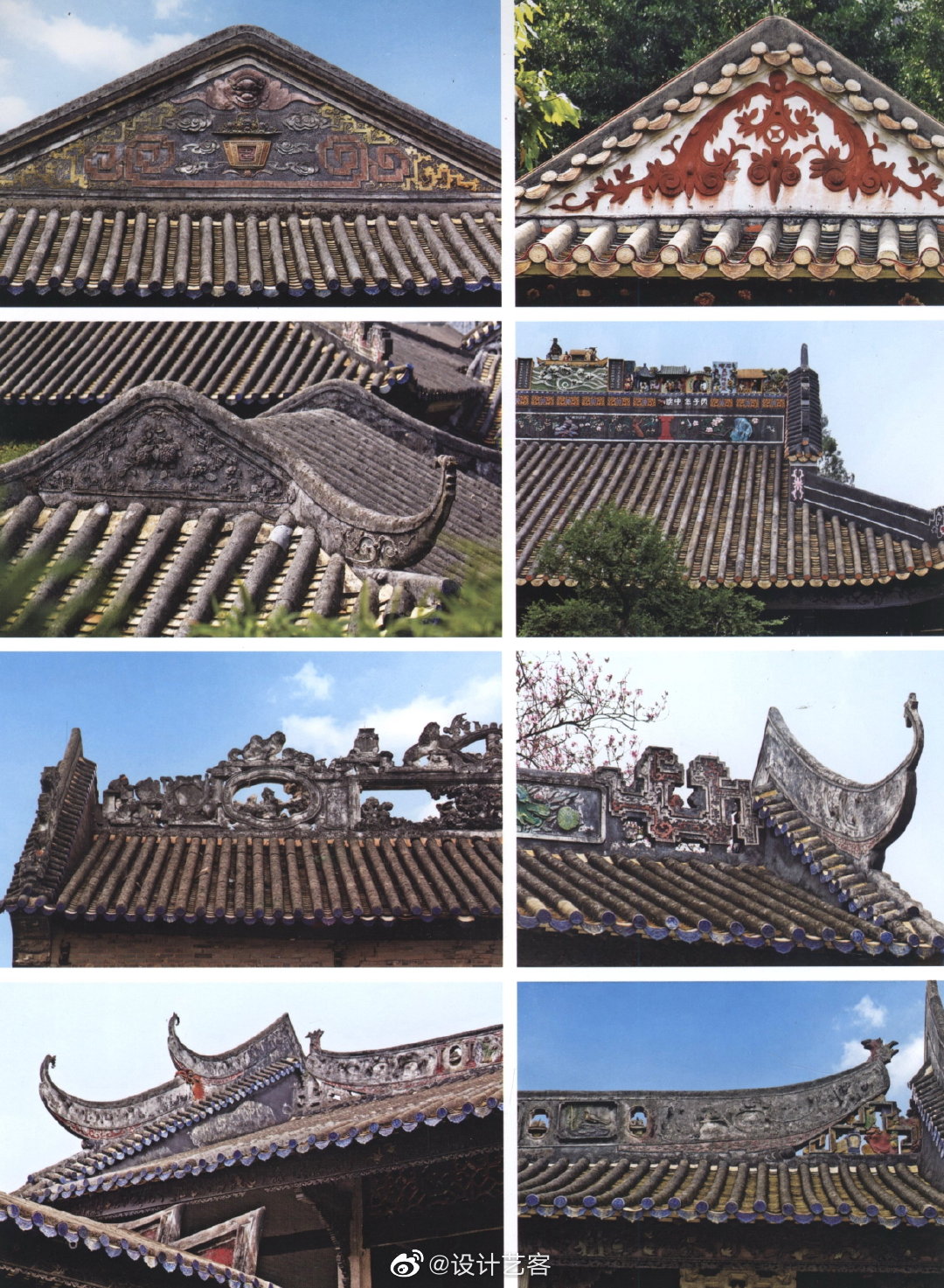 中国传统建筑之美,岭南建筑屋顶细节. .