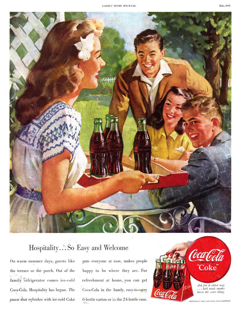 上世纪的可口可乐广告,看画面中的笑容果然是快乐水