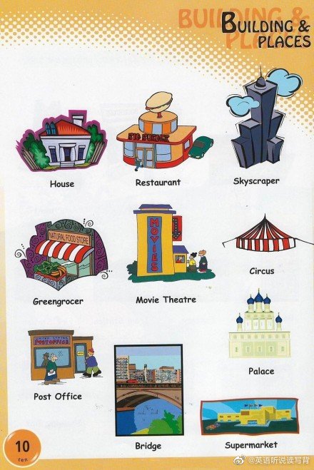 看图识字建筑物地点英语词汇