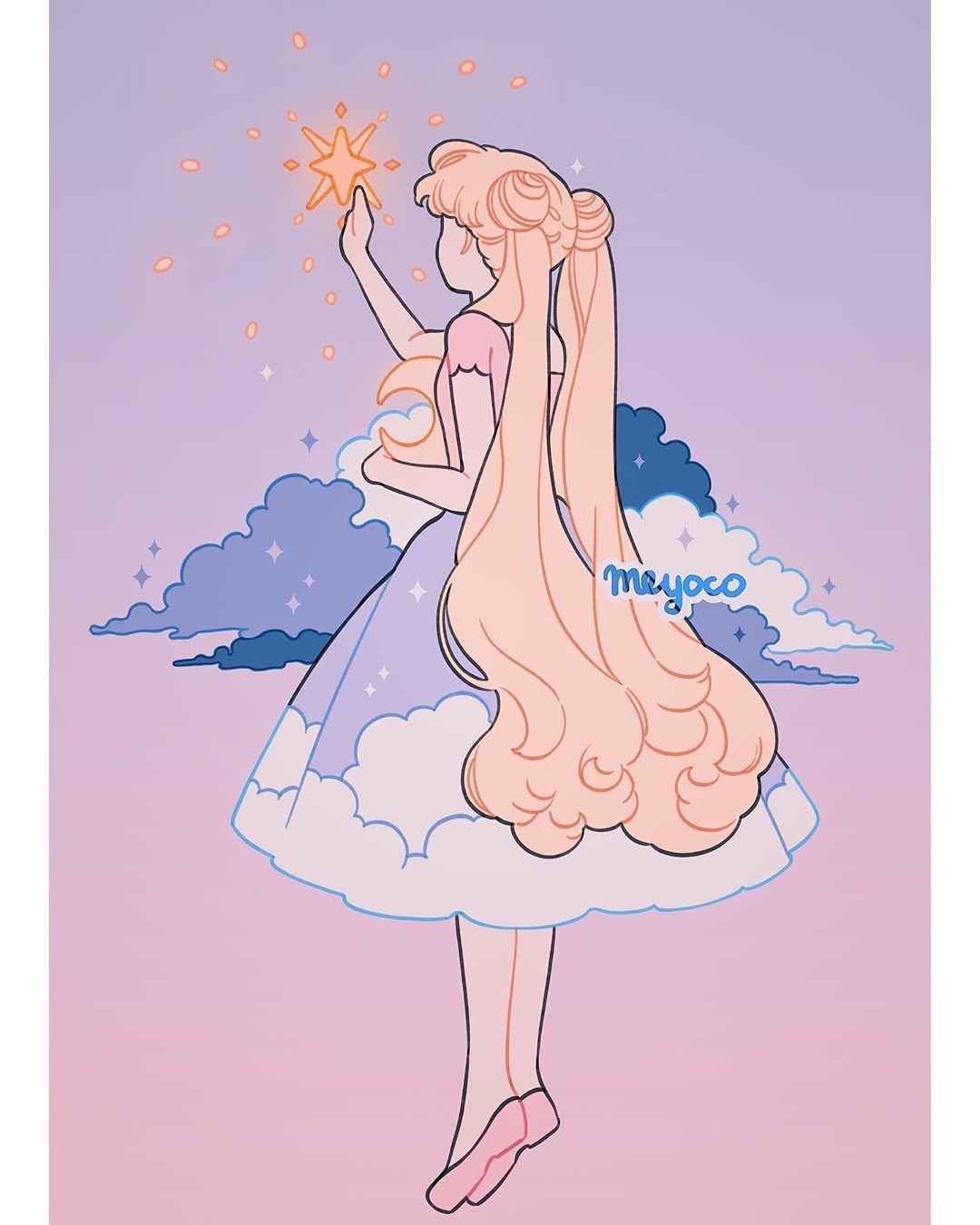 来自ins 上爆红插画师 meyoco 的作品,满满的少女心