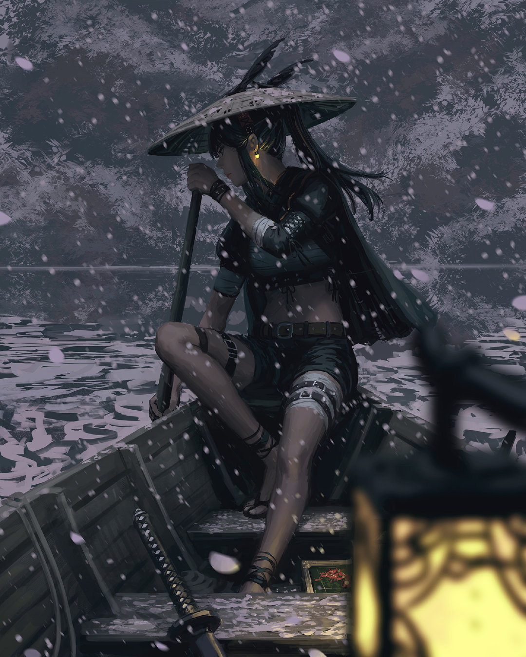 新加坡画师guweiz67676767笔下很飒的少女插画画工了得