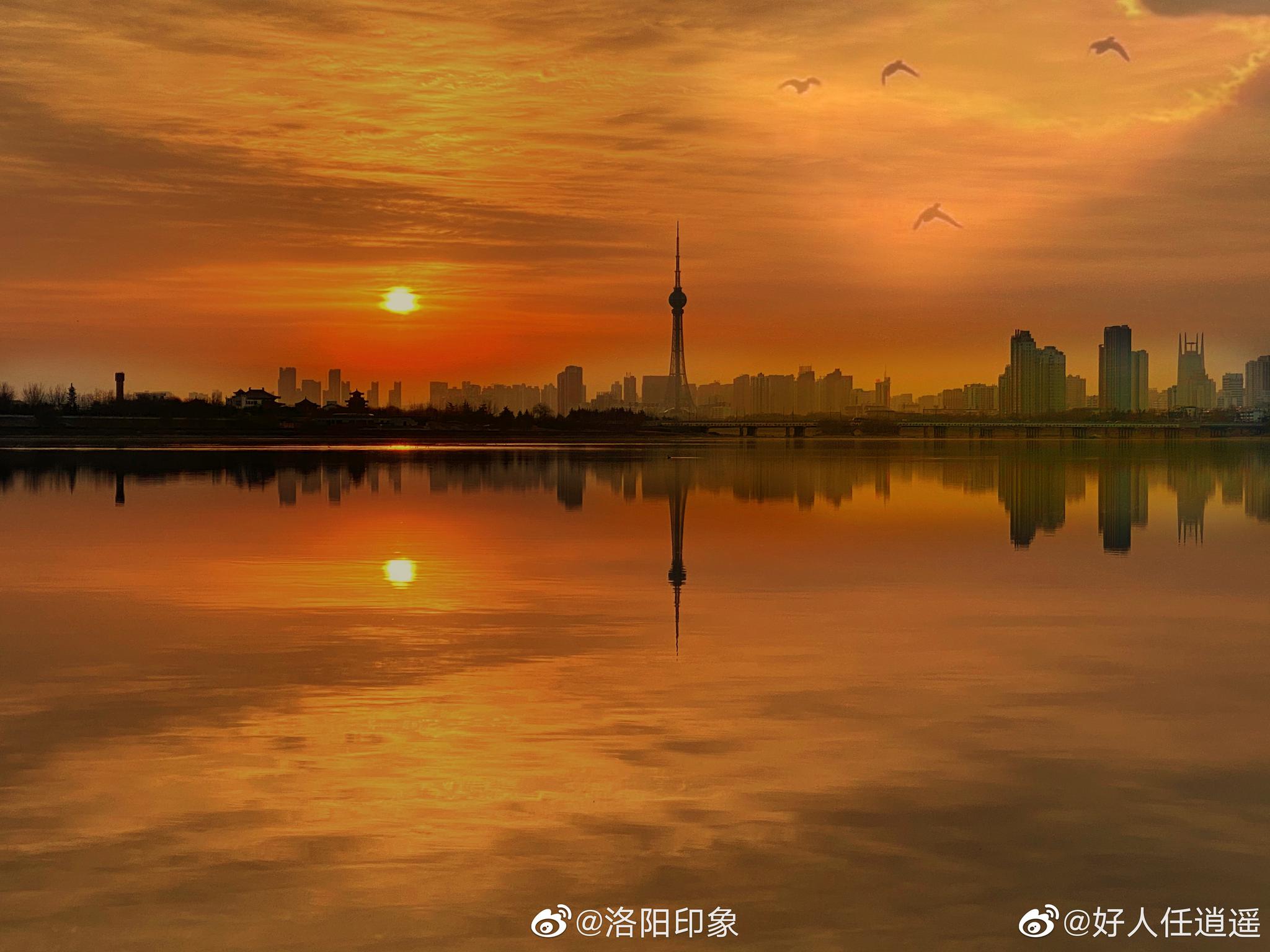 洛水看夕阳_高清图集_新浪网