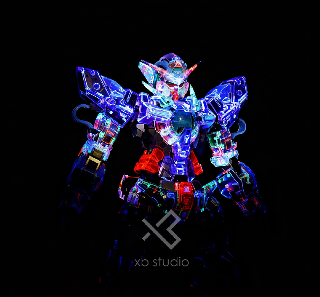 透明荧光外甲,pg比例能天使高达模型