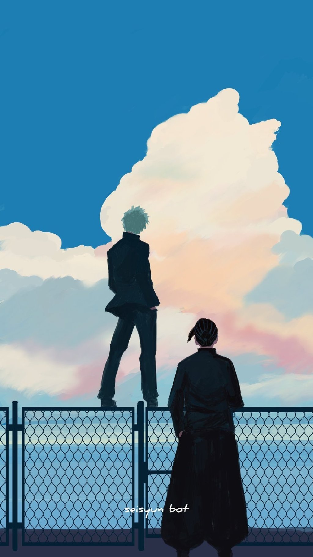 动漫人物背影插画,画面感超赞! twi:seisyunbotdesu