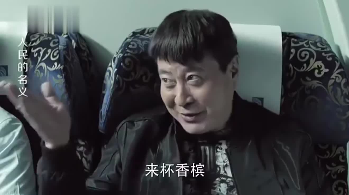 丁义珍成功出逃坐上飞机在飞机上开香槟庆贺自由真够嘚瑟的