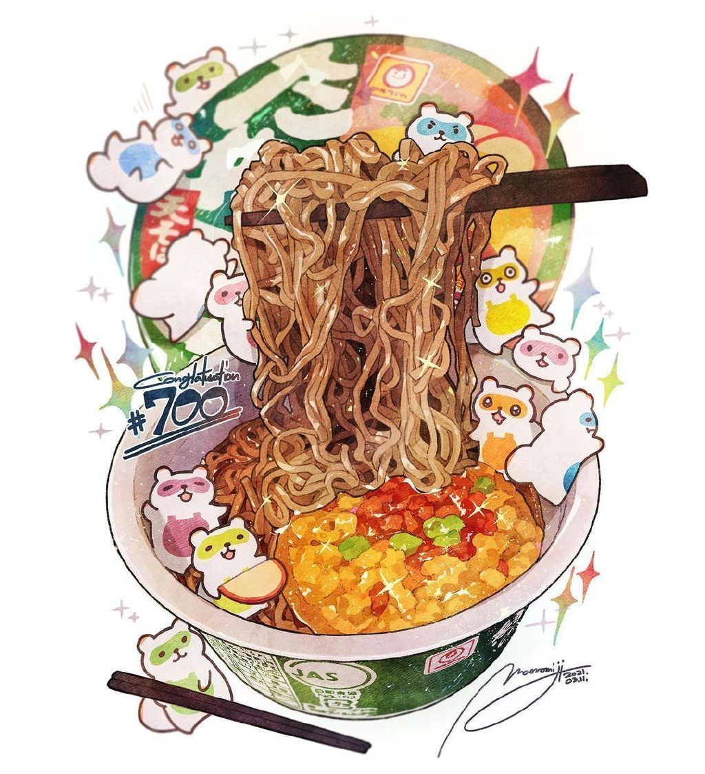 日本插画师もみじ真鱼笔下的美食