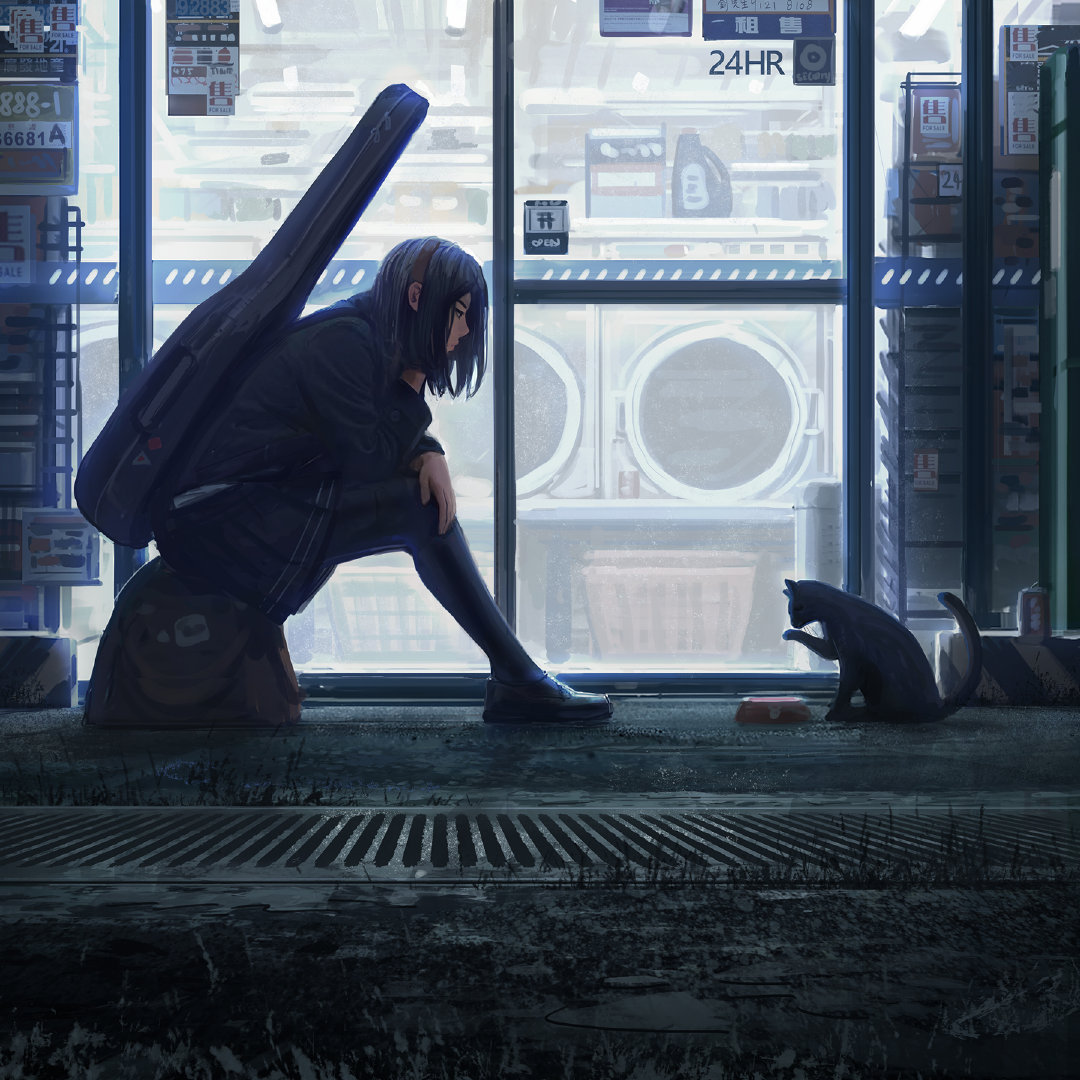 新加坡画师guweiz67676767笔下很飒的少女插画画工了得