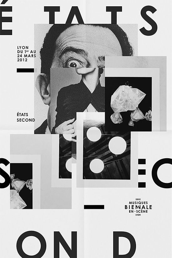 一组方形元素海报版式设计