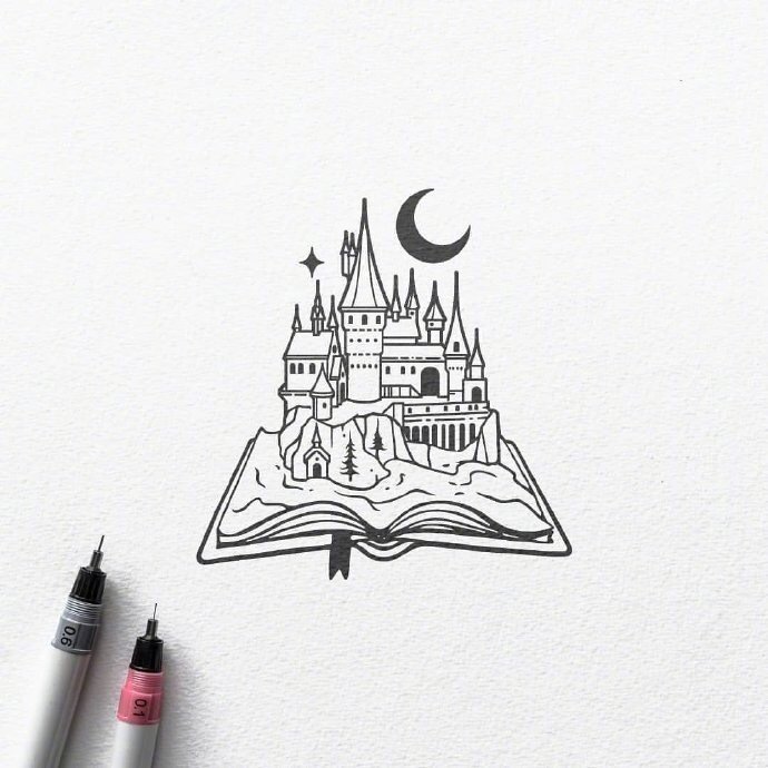 一组黑白小插画 by ariarosso