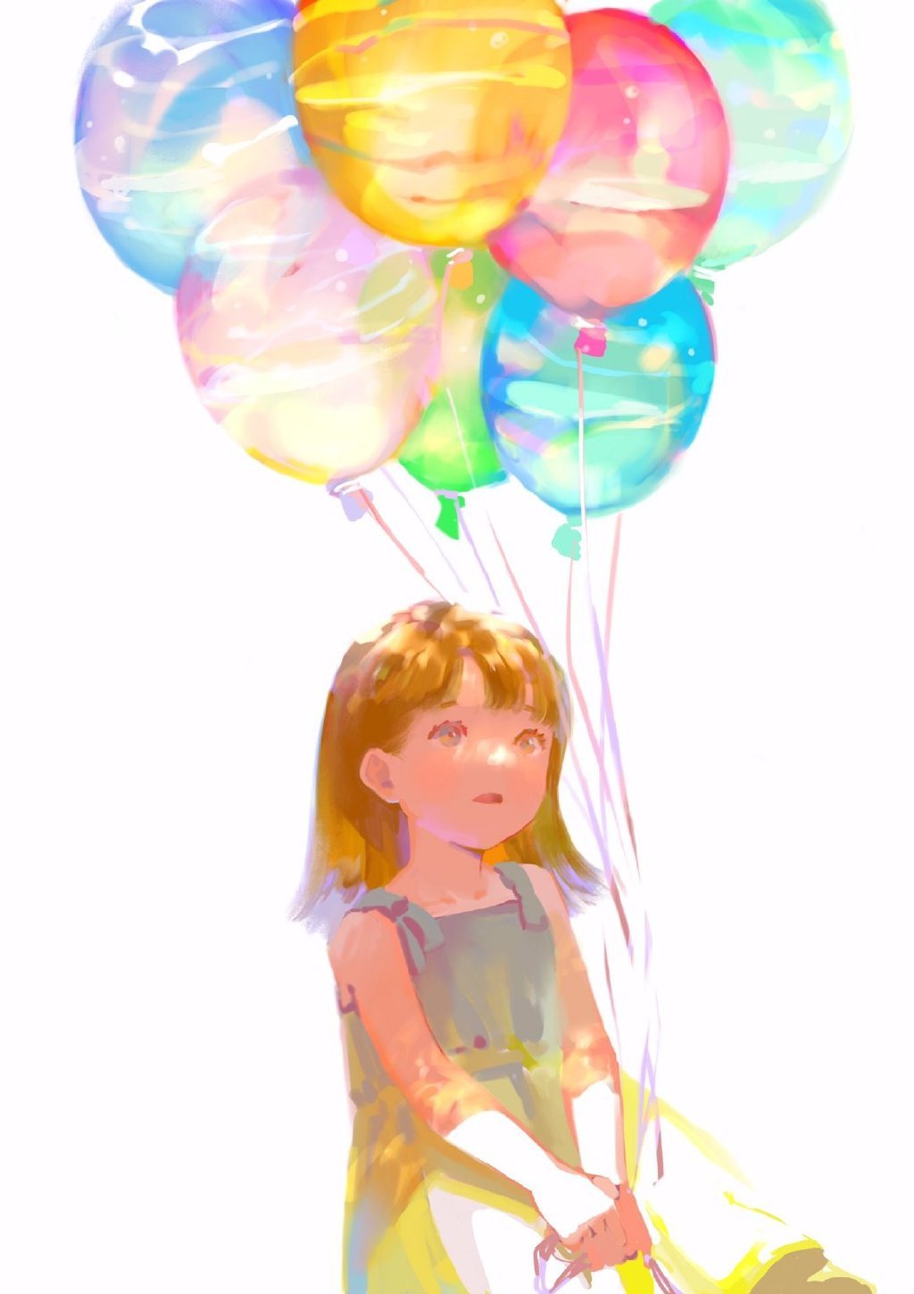 日本插画师 satomatoma(twi)的唯美梦幻人物绘画,写意的笔触