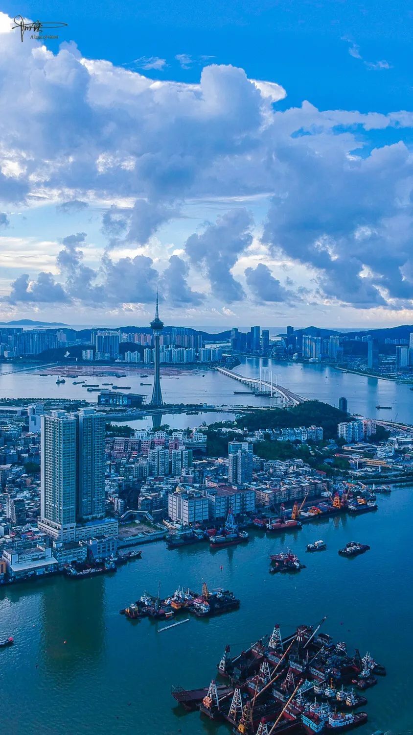 雨后俯瞰珠澳海湾风景一般也就是有点漂亮吧