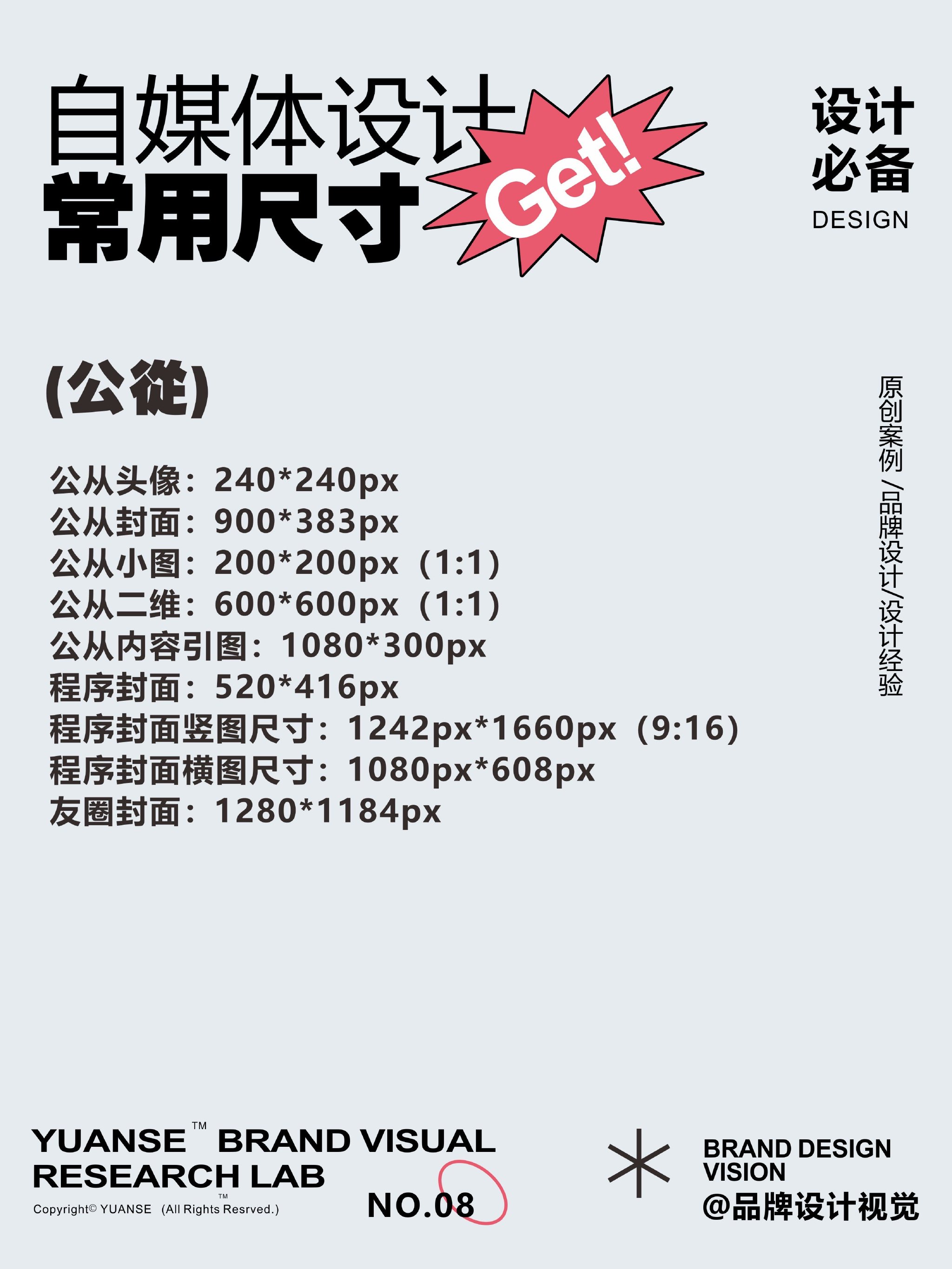 自媒体设计常用尺寸大全-设计必备